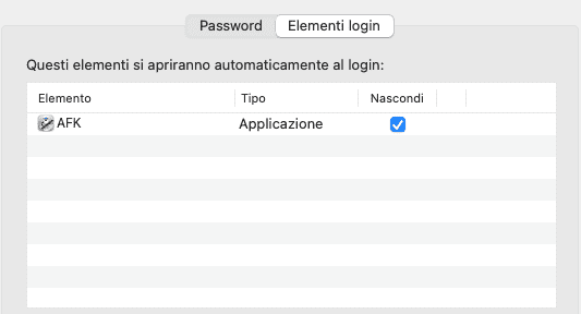 A screeenshot of the Automator app in the "Login elements" system user interface